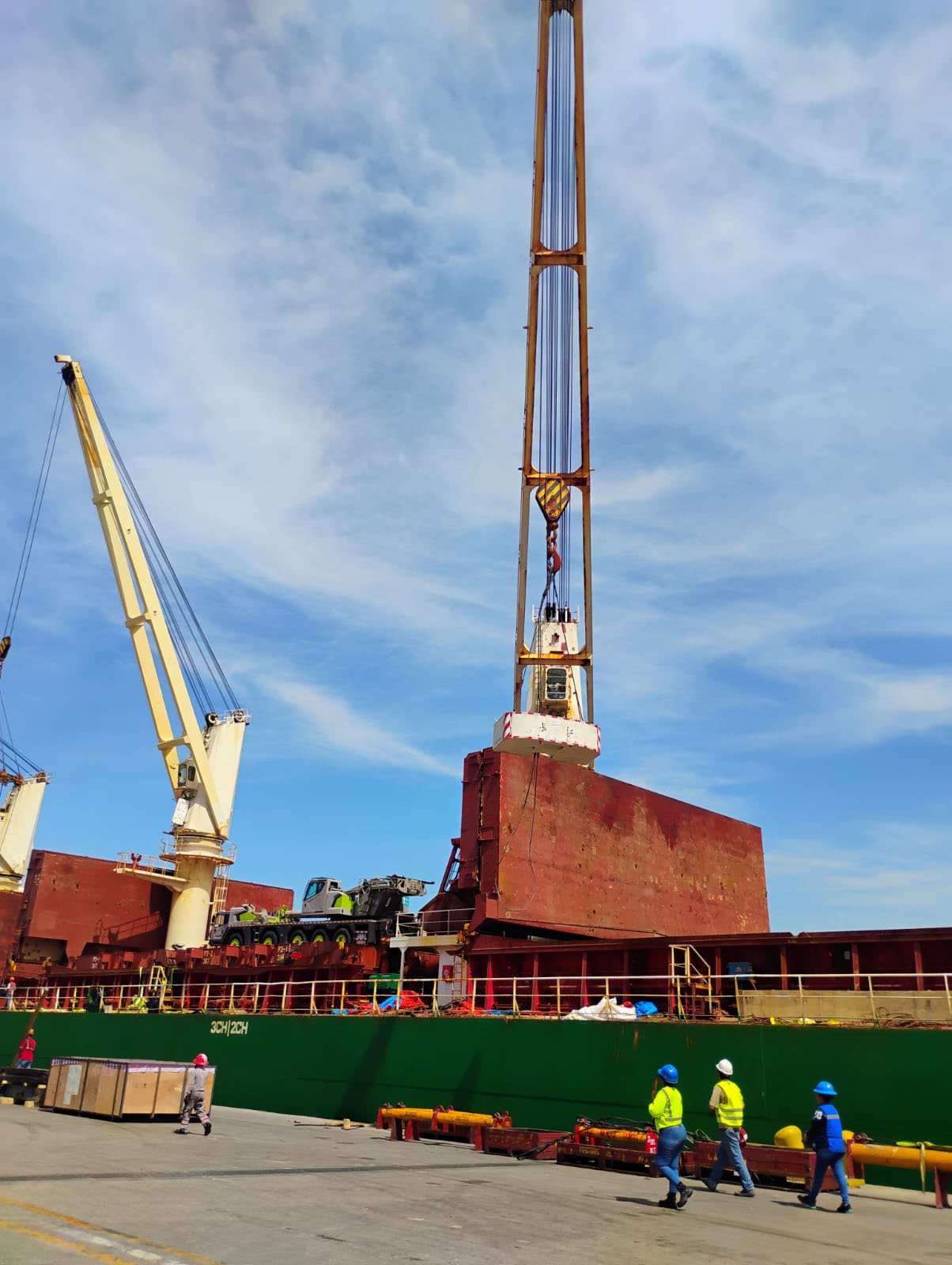 Maniobra de descarga directa. Partes para máquinas