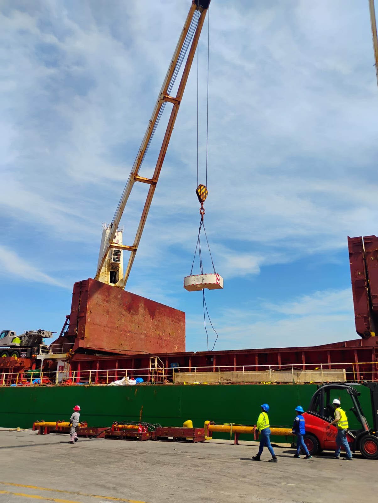 Maniobra de descarga directa. Partes para máquinas